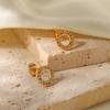 Stainless Steel Zircon Earrings European and American Niche Ears Electroplating Non-fading Titanium Steel Studs