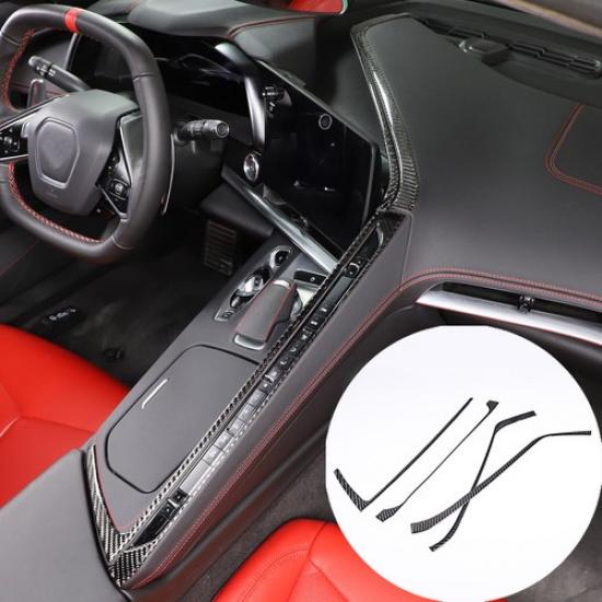 Carbon Central Control Air Condition Switch Sticker Kit For Corvette C8 -24