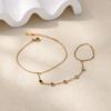 Mini Pearl Hand Chain Bracelet For Elegant Women Wedding Party High-End Gold Color Link Finger Bracelets Stainless Steel Jewelry
