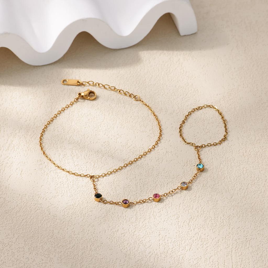 Mini Pearl Hand Chain Bracelet For Elegant Women Wedding Party High-End Gold Color Link Finger Bracelets Stainless Steel Jewelry