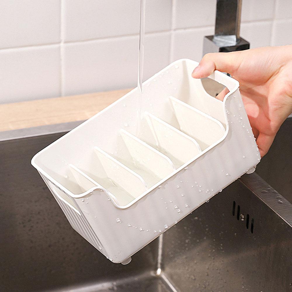 Rack de Temperos de Grande Capacidade Caixa Transparente Dividida para Armazenamento de Cosméticos e Alimentos Prateleira de Temperos para Bancada Organizador de Armário de Despensa de Cozinha