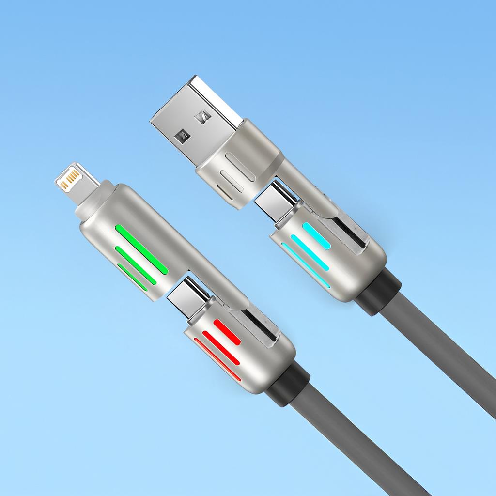4-IN-1 240W USB Type C To USB C Cable PD Fast Charger Wire For iPhone 15 14 13 11 iPad Xiaomi Samsung Tablet 1M Data Cord