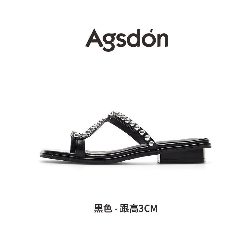 Augustine French slippers women's wear 2025 new summer temperament with skirt fashion high-end sandals