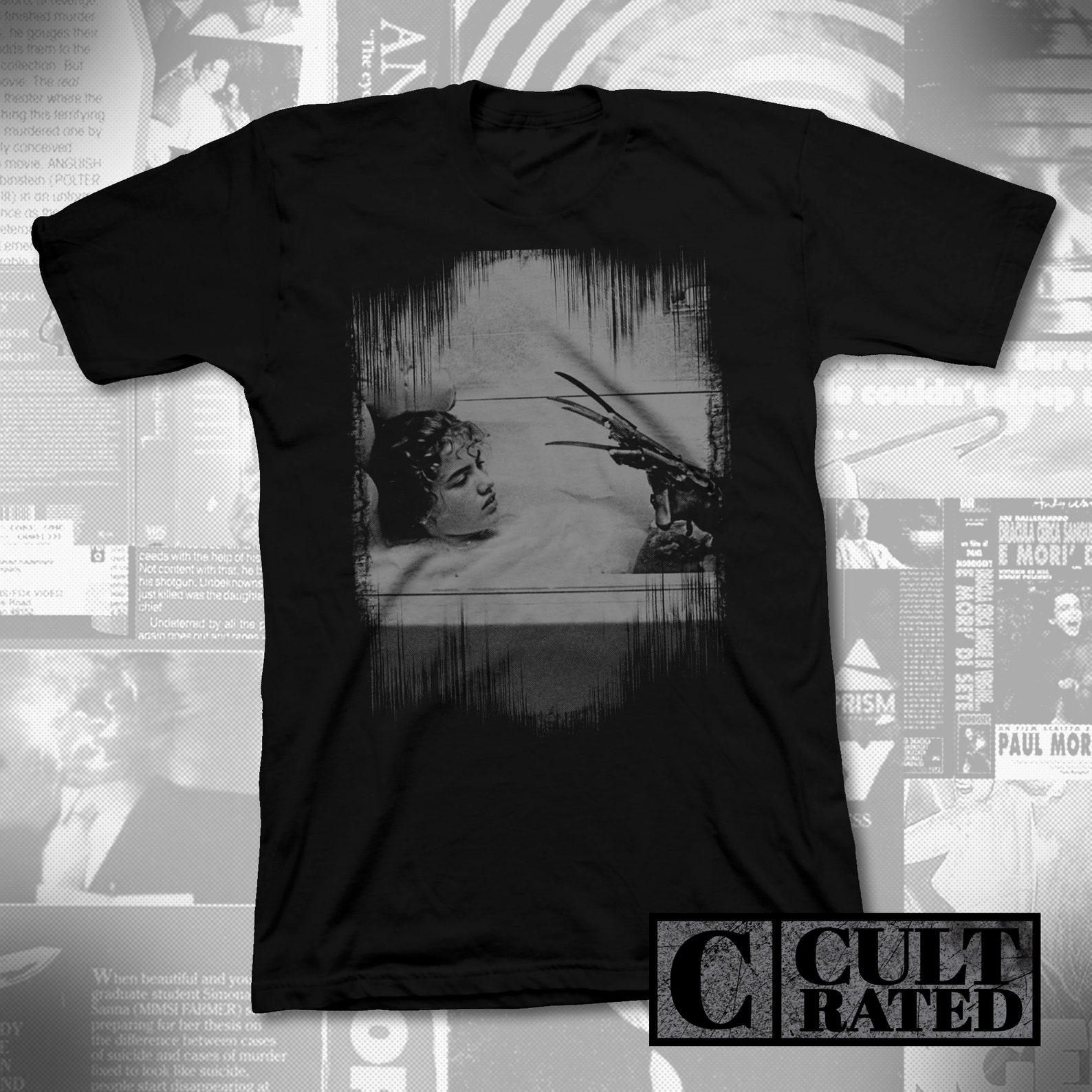 a nightmare on elm street - black t-shirt - freddy - bath XL