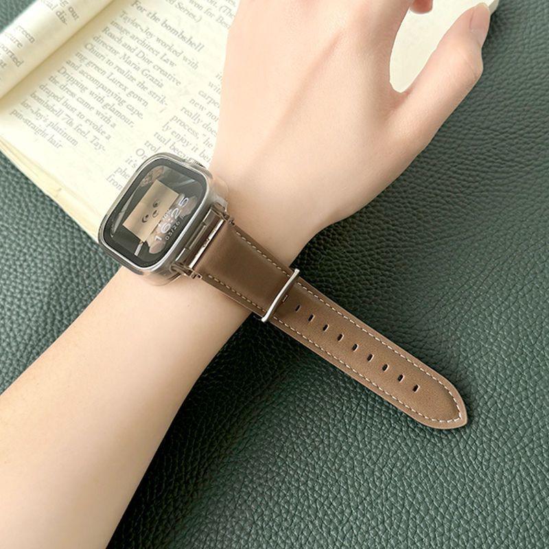 Äkta läderarmband för Redmi Watch 4/5 - Slitstarkt klockarmband med spänne och spetsig ände Ersättningsarmband på Redmi Watch 4/ Redmi Watch 5