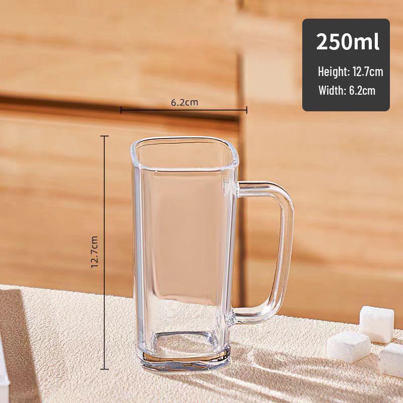 

High-Value Square Glass Handle Cup for Coffee, Milk Tea, and Beverages Default Option