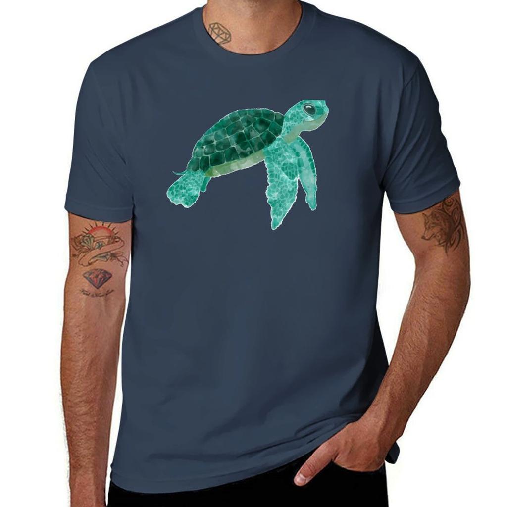 Watercolor Turtle TShirt Basic Breathable Solid Color TShirt