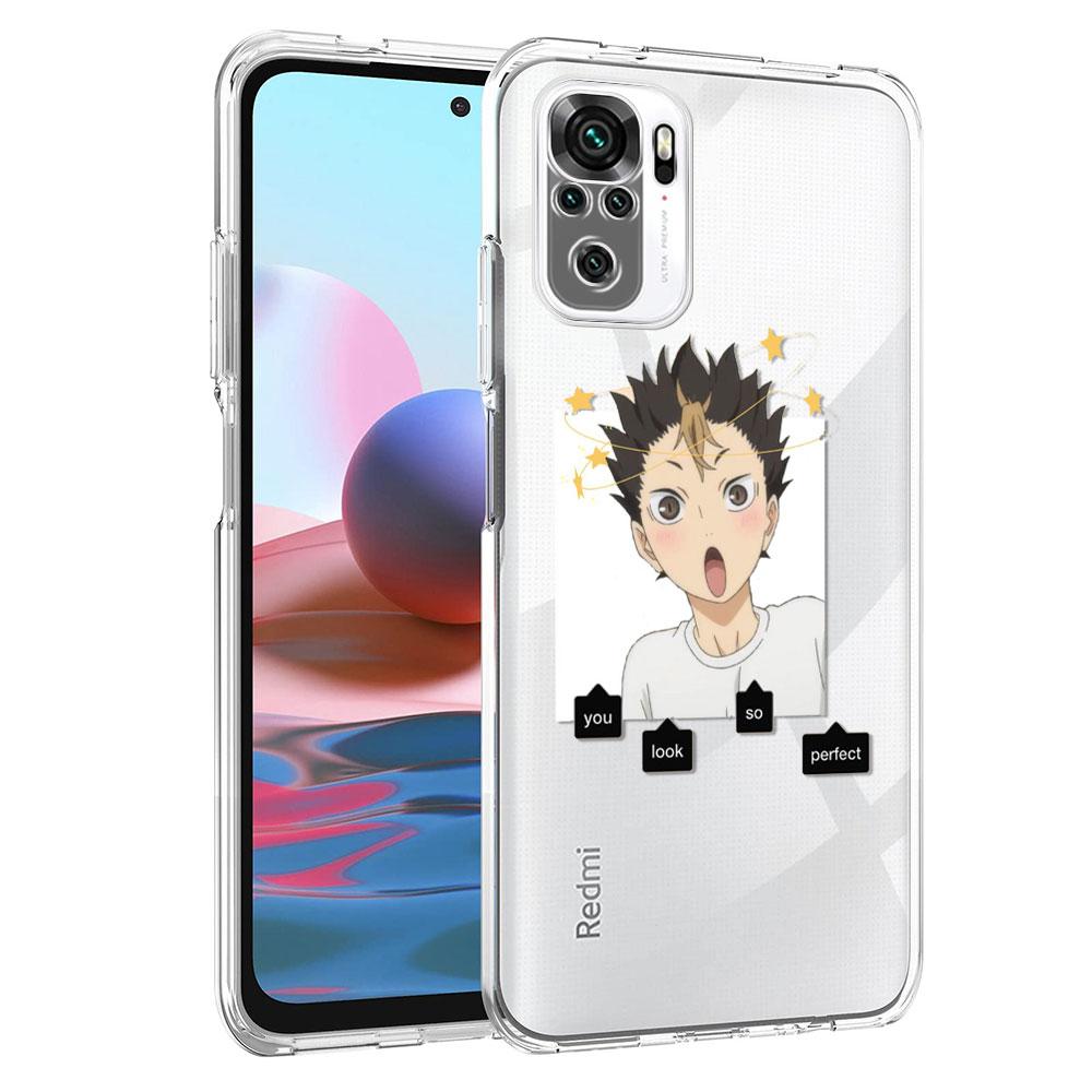 Průhledné pouzdro pro Xiaomi Redmi Note 10 9S 9 8 Pro 10S 7 9C 8T 9A K40 9T 7A 8A Silikonový kryt na telefon Anime Haikyuu Fundas