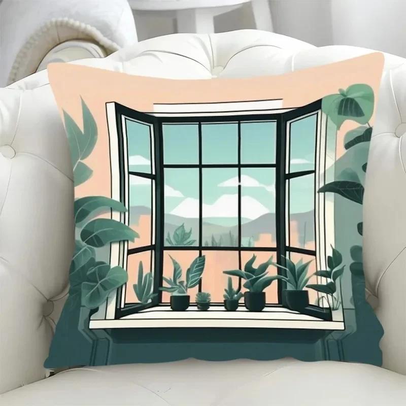 Car Living Room Sofa Cushion Cover Simple Couple Character Scene Pillow Cover Luxury Home Decoration Pillow Cover