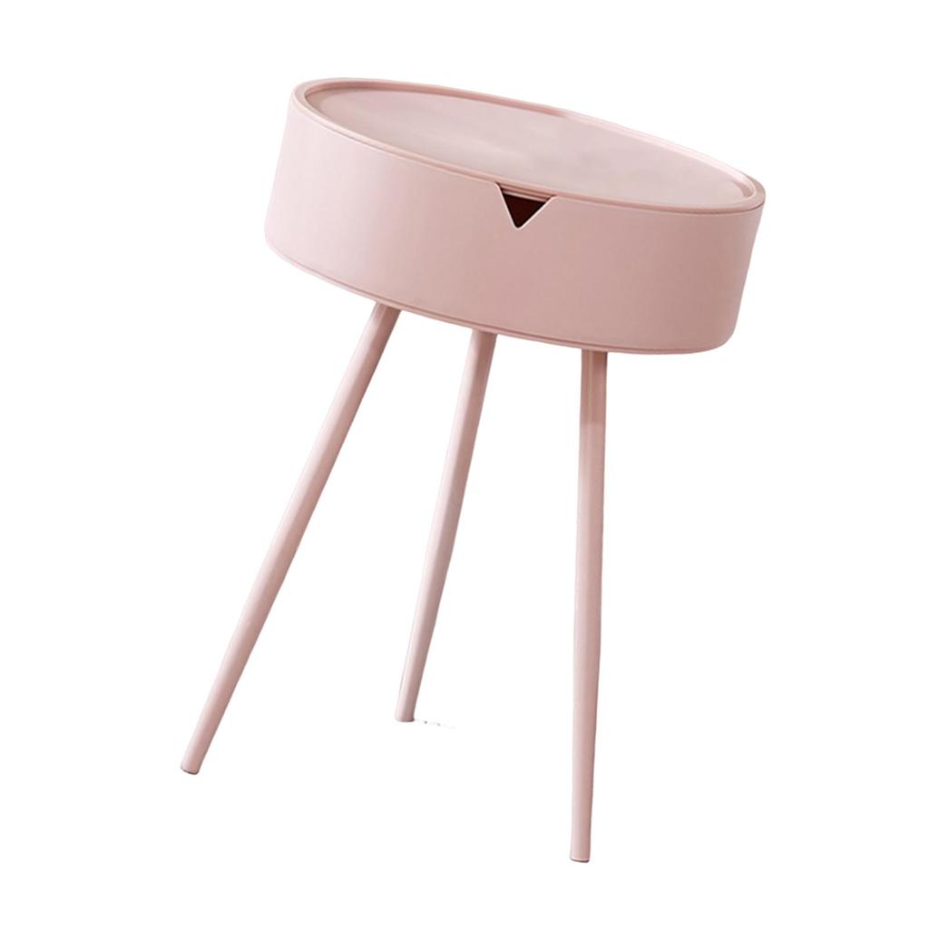 Round End Table, Minimalist Furniture Smooth Waterproof Accent Coffee Table for Small Space Living Room Apartment Bedroom Decor
