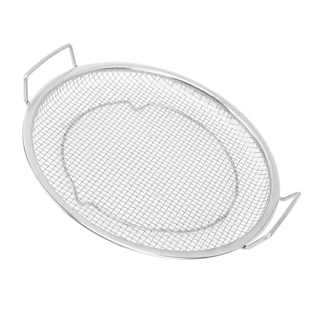 Stainless Steel Fruit Basket Double Handles Metal Mesh Drain Round Tray for Snacks Fruits Vegetables