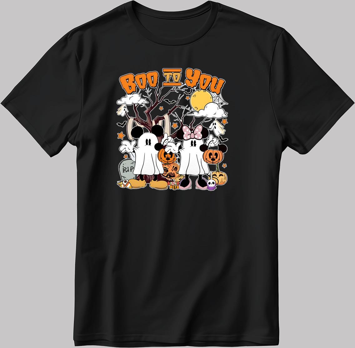 Halloween Boo to You Mickey Mouse S. Sleeve Men s / Women s T Shirt V09 L