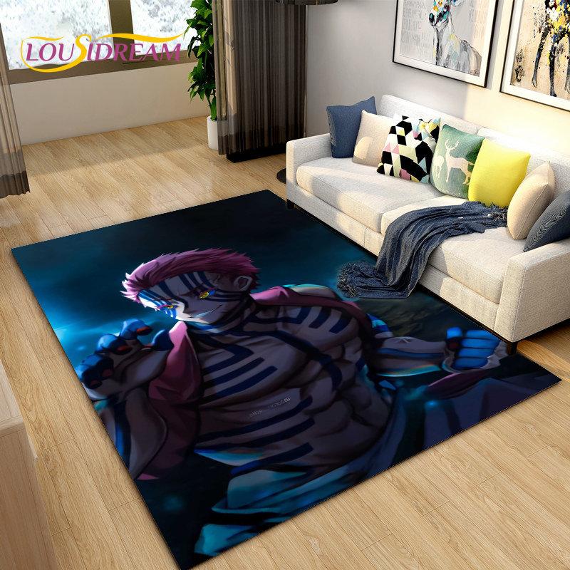 Jujutsu Kaisen Anime Cartoon Area Rug,Carpets Rug for Living Room Bedroom Sofa Doormat Decoration,Kids Play Non-slip Floor Mat