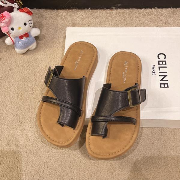 Fashion Shoes Woman 2025 Female Slippers Rubber Flip Flops New Hawaiian Beach Flat Summer Retro Scandals Slides Rubber Slippers Shoes Wo