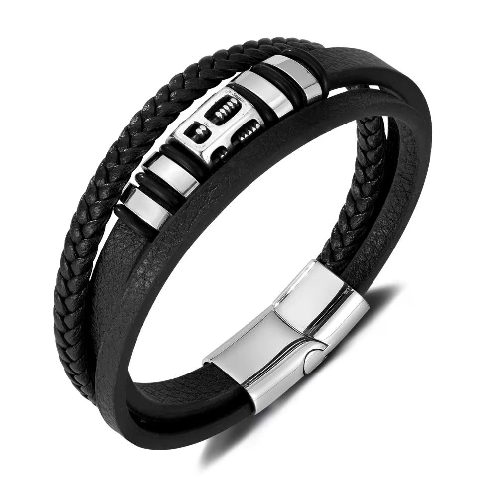 Fashion Design Magnetic Buckle Stainless Steel Alloy Metal Bracelet Men s Women Leather Buckle Chain Bracelet Jewelry 210mm&21cm серебряный