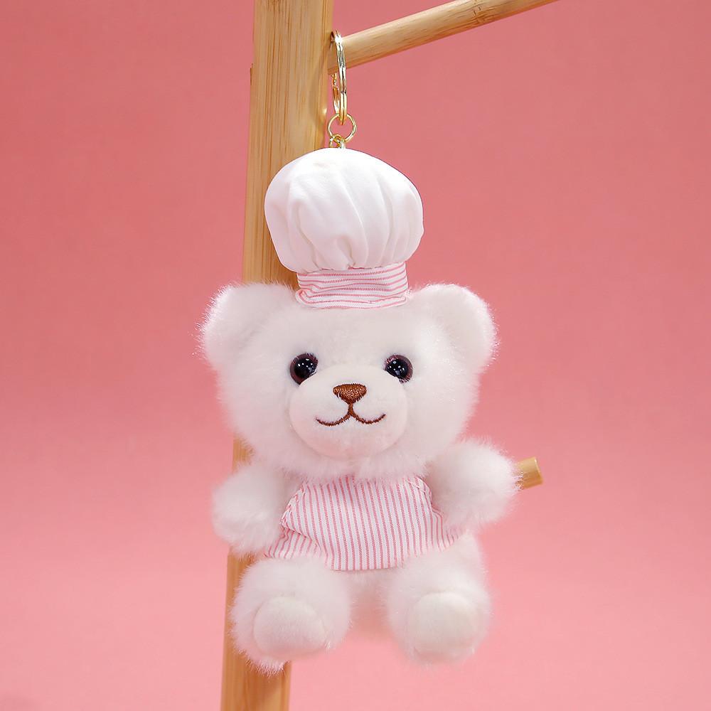 Plush Bear Keychain With Chef Outfit For Bag Decoration And Gift Giving