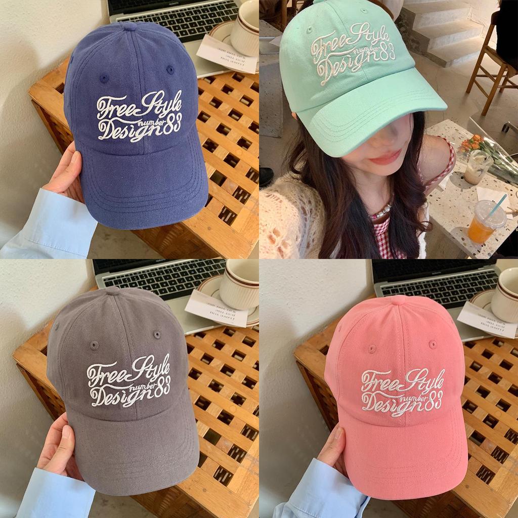 Vintage Embroidered Letter Baseball Cap For Women Spring Summer Sun Protection