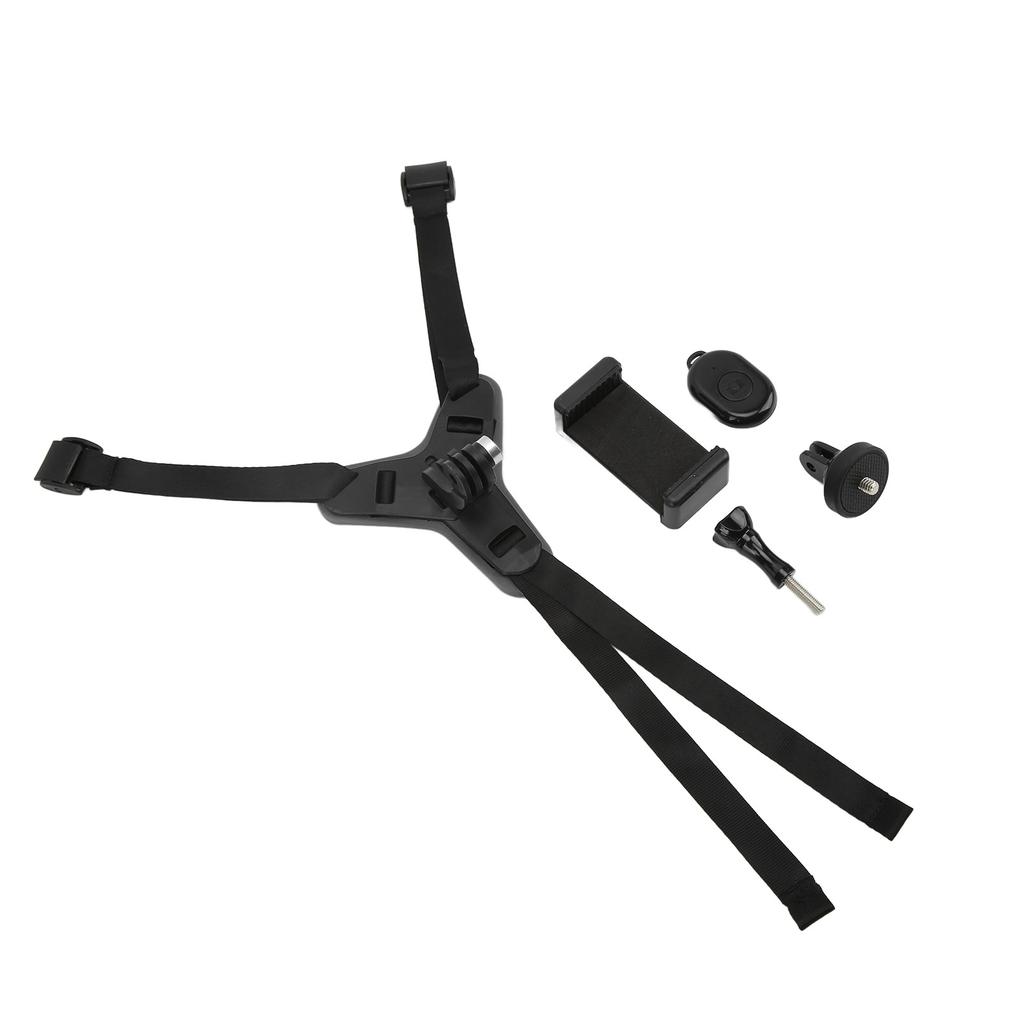 Sklisikker motorsykkelhjelm front hakebrakett lett hjelm hakemontering holder for telefon svart