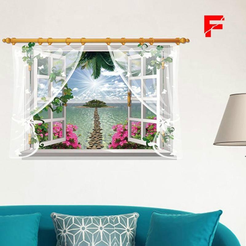 Waterfall Kid Room 3d Window Decal Removable Wall Stickers Home Decor Art Mural