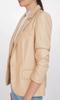 Button Party Beige Stylish Women Classic Blazer Real Lambskin Leather Genuine