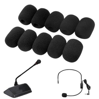 HAUUFENN Microphone Sponge Windscreen Foam 20mm 15mm 5mm Inner for Lavalier Washable and Black Cover, Sponge, Height, Width, Diameter, 12-Pack,