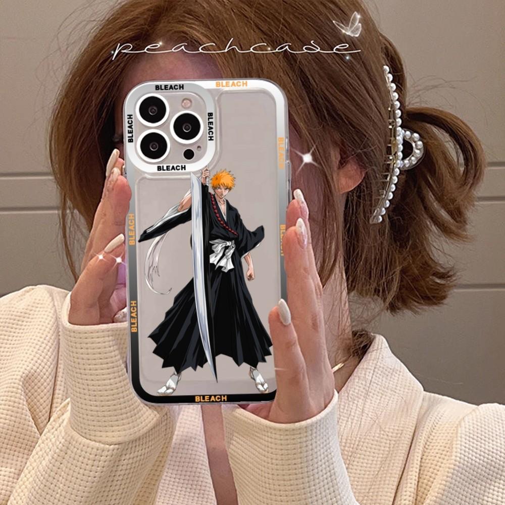 Anime Bleach Kurosaki Ichigo Phone Case For iPhone 15 11 12 13 14 Mini Pro Max XR X XS TPU Clear Case
