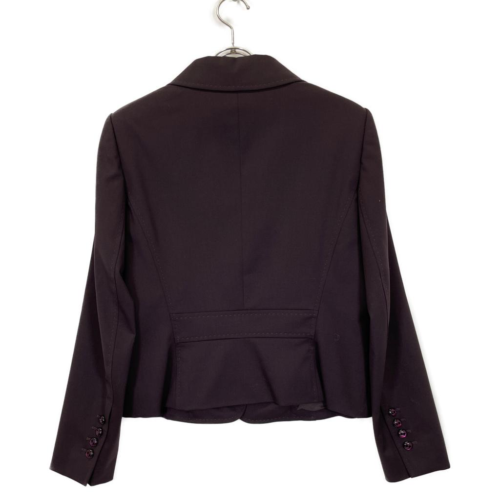 Escada Purple Wool Peach Lapel Single Jacket Jacket 40 BrownUsed