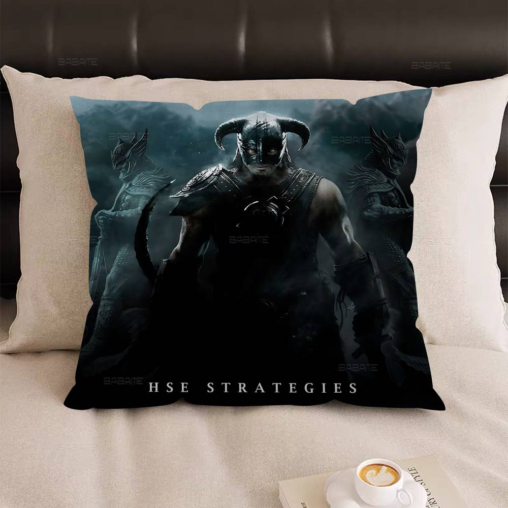 Spiel S-Skyrims The Elder S-Scrolls V Kissen Geschenk Heim Büro Dekoration Schlafzimmer Sofa Auto Kissenbezug Hülle 45X45