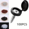 100pcs Plastic Self Tapping Screw Bolt Nail Nut Decorative Cap Protective Cover Hide Foldable Hinged for Furniture Car