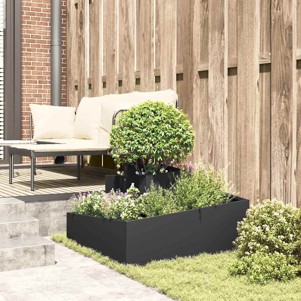 Garden Planter Black 80 X 80 X 50 Cm Cold Rolled Steel