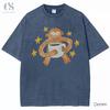 Cute Monkey Drinking Coffee Starry Night Indie Aesthetic Graphic T-Shirt Unisex T-Shirt