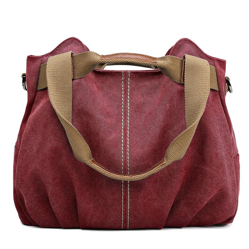 Sac bandoulière et sac à main décontracté en toile style coréen rétro 2026 pour femmes