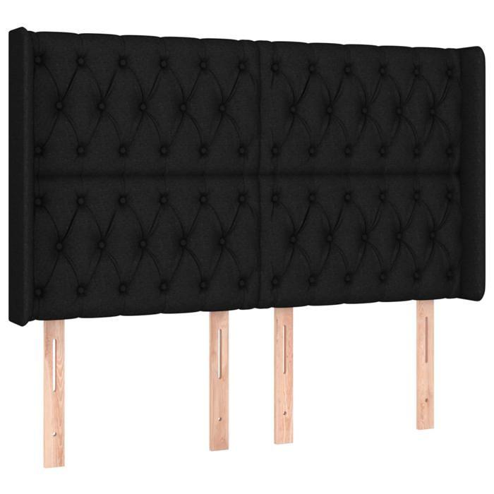 VidaXL Tête de Lit à LED Meuble de Chambre à Coucher Accessoire de Lit Double Tête de Cadre de Lit Intérieur Noir 3124392