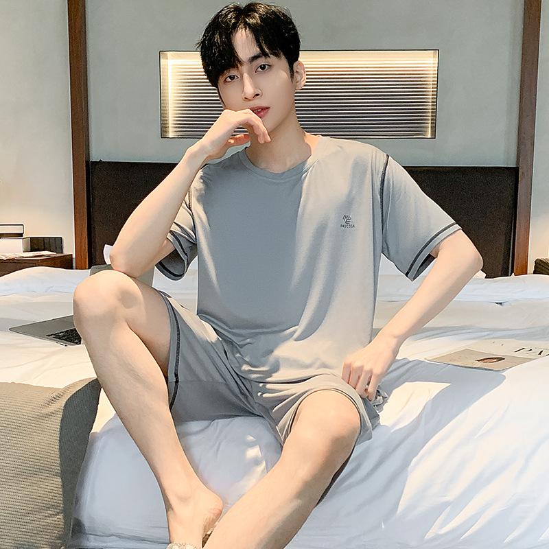 Men's Modal Summer Pajama Set: Short Sleeve & Shorts, Casual Plus Size Homewear