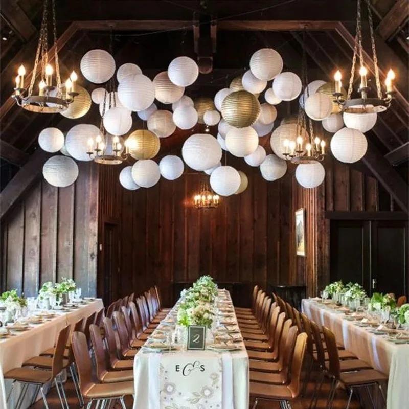 20cm Wedding Decoration Colorful Lantern Lantern Festival Decoration Folding Hand-made Circular Paper Lantern Wedding Children Painting Diy Lantern