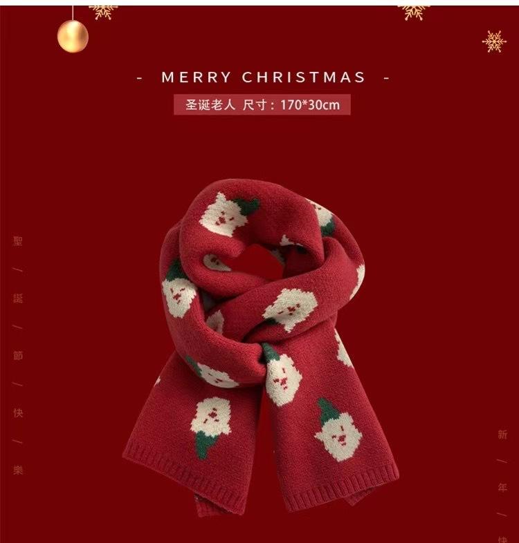 New red Christmas gift imitation cashmere scarf women's winter shawl trendy versatile scarf fashionable versatile