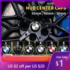 BAAO1 Hots 4PCS 56MM 60MM 65MM Car Hub Cap Sticker Wheel Center Cover Decal Decoration Auto Modification Accessorie For BMW M Embl
