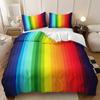 3pcs Fashion Duvet Cover Set Rainbow Striped Bedding Set Soft Comfortable Duvet Cover For Bedroom 1*Duvet Cover+2*Pillowcase