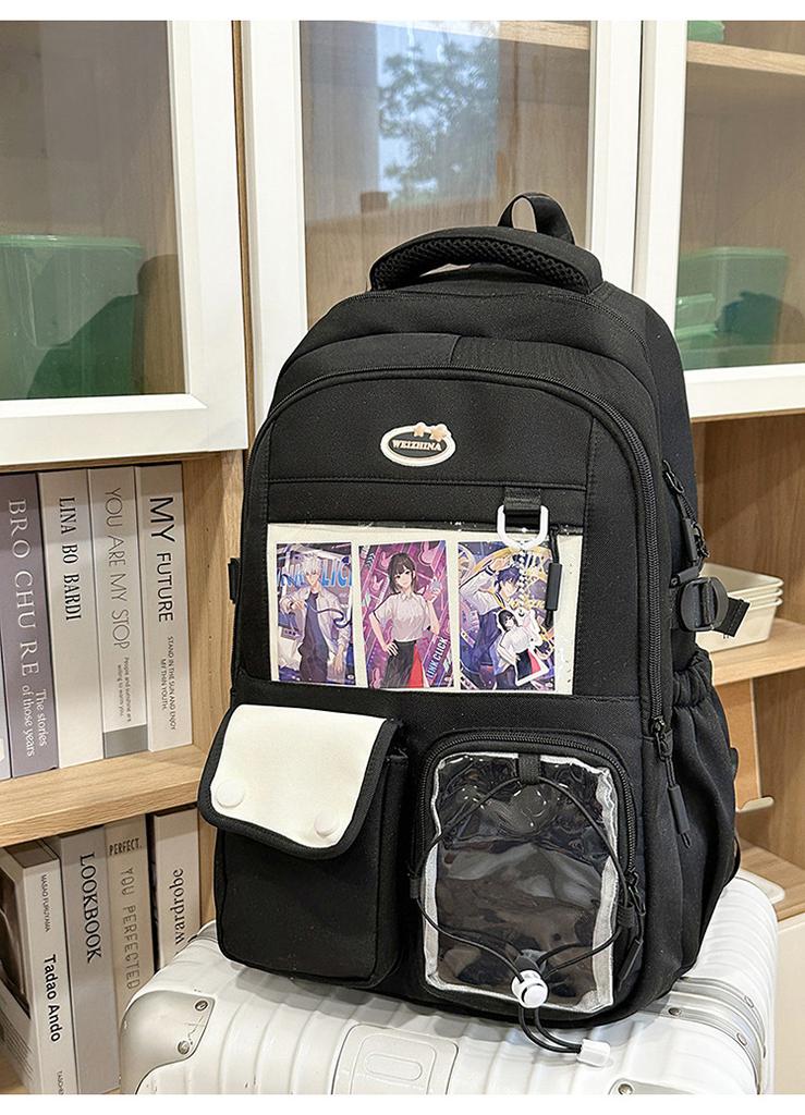 Schoolbag Japanese new high-value fresh and sweet contrasting splicing backpack junior high school students lightweight large-capacity backpack