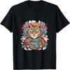 Cute Abstract Cat Lover Japanes Style Kawaii Graffiti T-Shirt