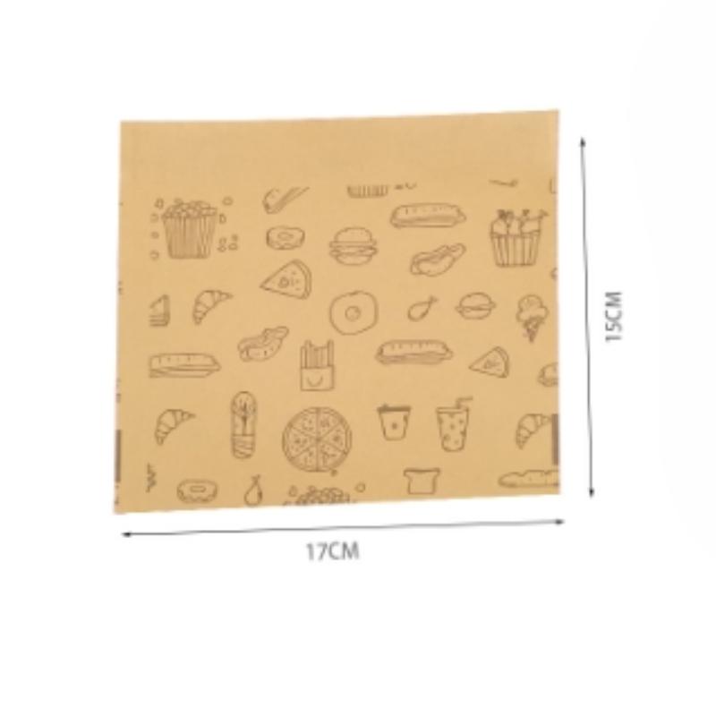

50PCS Greaseproof Paper Bag, Kraft Paper Bag, Food Packaging Bag, Disposable Packaging parchment paper baking paper air fryer
