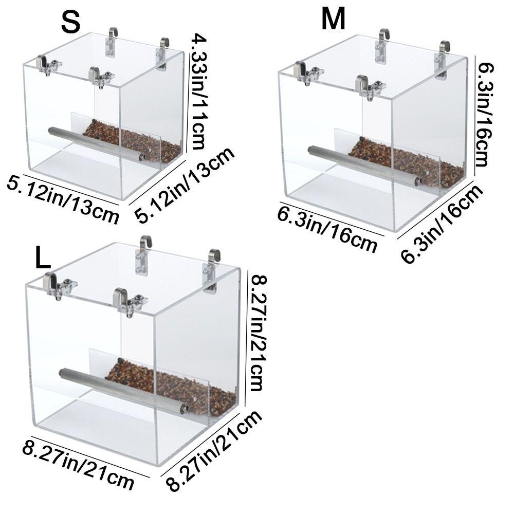 Hanging Acrylic Bird Feeder Spill-proof Cup Parrot Parakeet Tray Bird Automatic Feeder  Cockatiels
