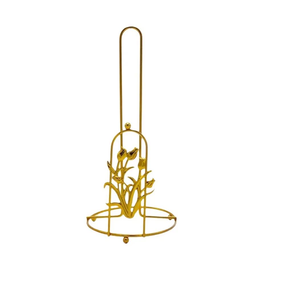 Creative Iron Tree Paper Towel Holder Free Standing Gold Vertical Paper Shelf Decorative One-handed Tear Tissue Stand For Home