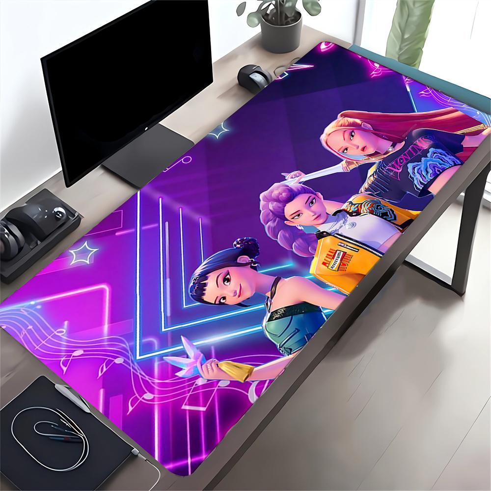 Neon Music Festival Large Gaming Mouse Pad Nonslip Rubber Base Waterproof Desk Mat For Office Pc Laptop
