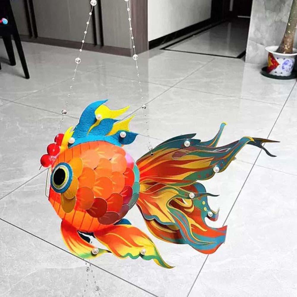 Bastel-Materialbeutel Mondfest-Laterne Handgehaltene Koi-Fisch Handgefertigte Laterne Hanfu-Accessoires