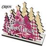 Romantic Festive Home Decor Wooden Christmas Napkin Holder, Gnome/Christmas Tree/Snowman Shape, Pink Paper Stand Stable Organizer for Holiday