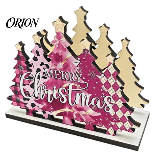 Romantic Festive Home Decor Wooden Christmas Napkin Holder, Gnome/Christmas Tree/Snowman Shape, Pink Paper Stand Stable Organizer for Holiday