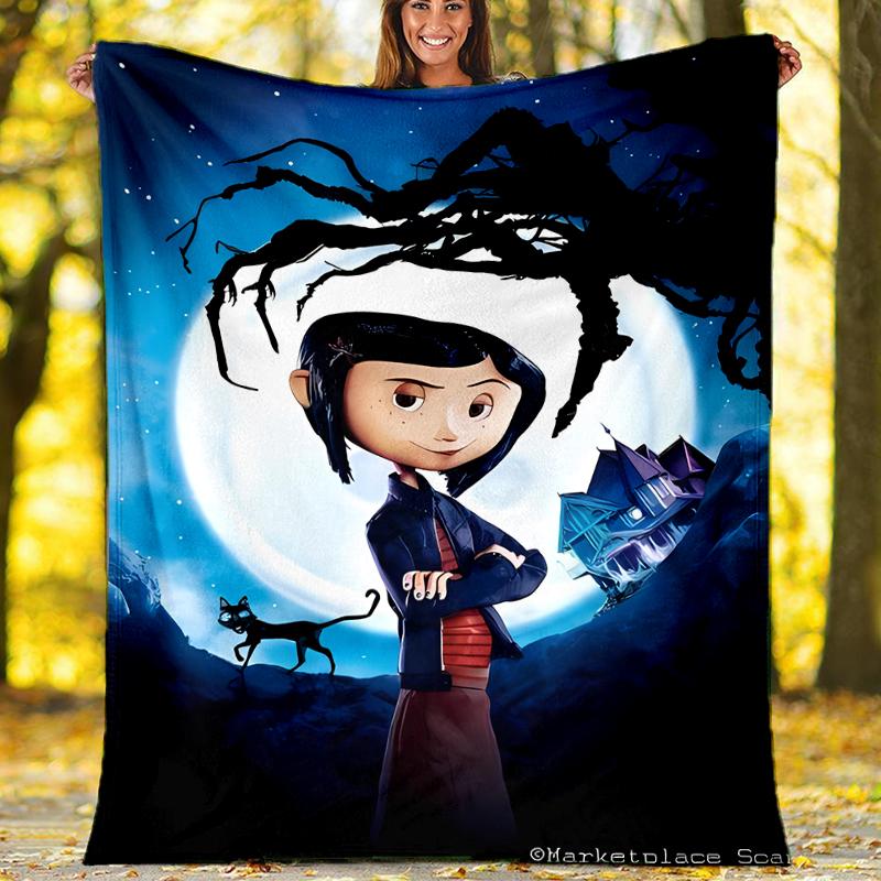 Coraline printed throw blanket—soft,warm;versatile blanket for all seasons—perfect as &air-conditioning throw,nap blanket