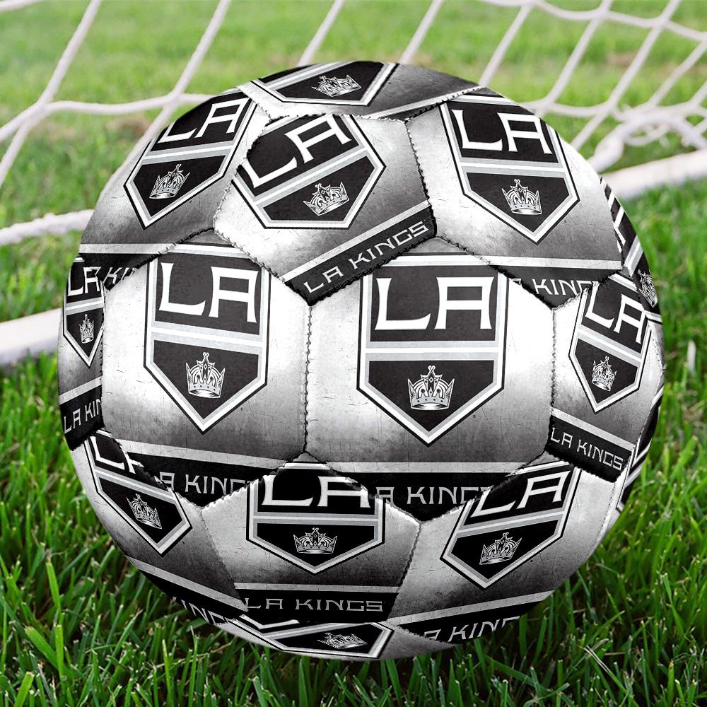 Los Angeles Kings Indoor Soccer Ball Size 5 Colorful All Ages Machine Stitched PVC Competition Ready Durable High-Bounce