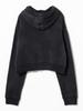 Ray Beams Women's L/S Tee Sweat Zip Hoodie, Charcoal, One Size